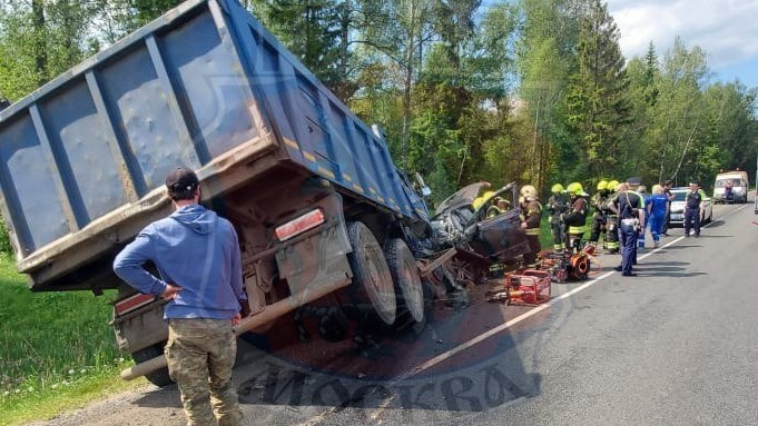 Водитель автомобиля погиб после столкновения с КамАЗом на 232-м километре ЦКАД