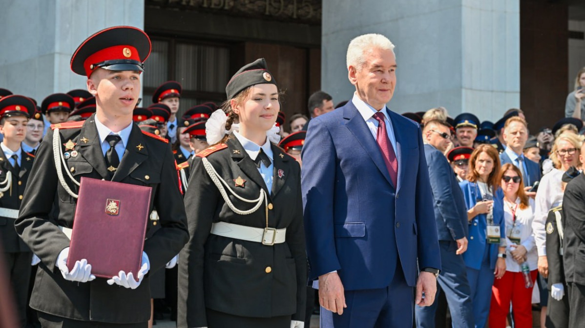 Собянин: В Москве прошел парад кадетского движения в честь 79-й годовщины Победы