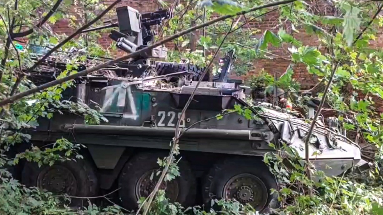 Бронеавтомобиль ВСУ, уничтоженный российскими военнослужащими 810-й отдельной бригады морской пехоты Черноморского флота