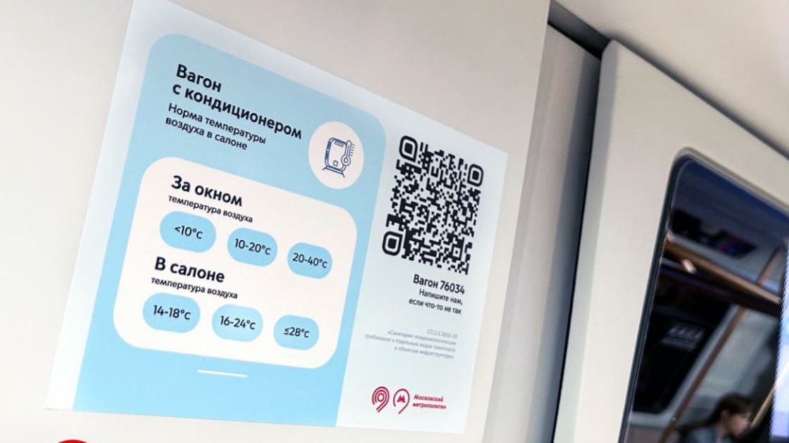 Новые стикеры в метро: москвичи могут оставить отзыв о работе кондиционеров