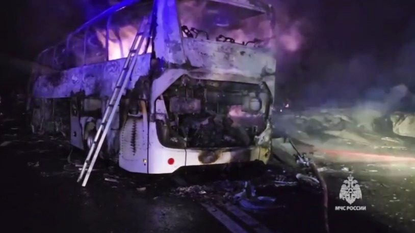 МЧС показало кадры с места ДТП с автобусом и грузовиком в Краснодарском крае 