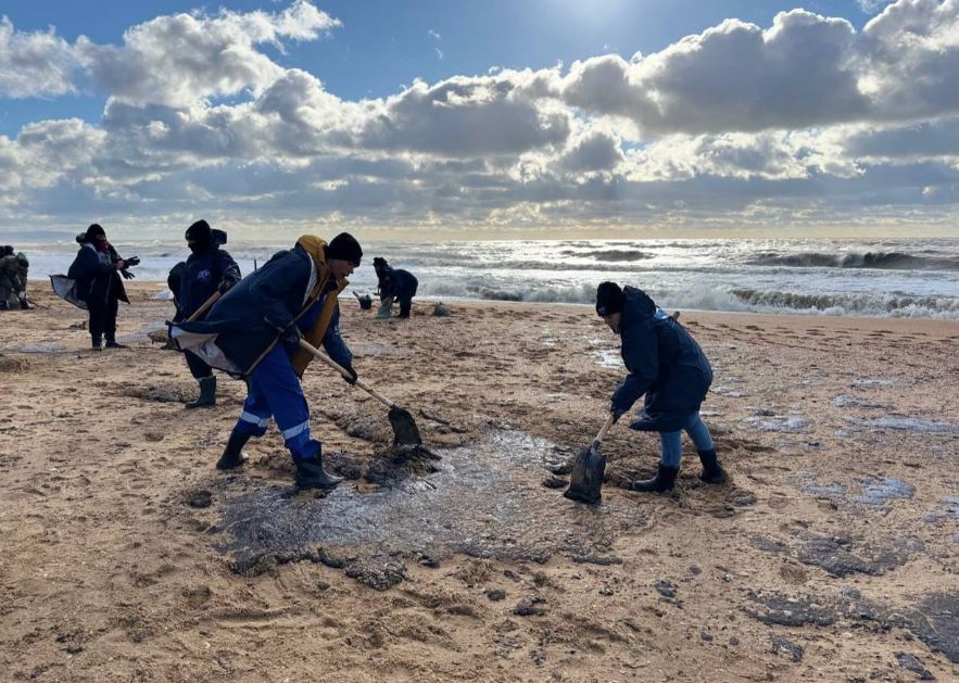 Волонтеры молодежных организаций на Кубани устраняют последствия разлива мазута