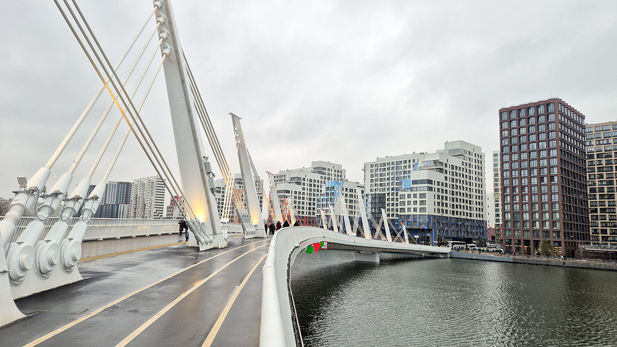 Двое молодых людей устроили заплыв на льдине по Нагатинскому затону в Москве