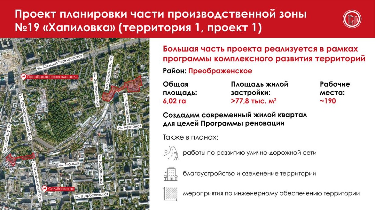 Собянин утвердил проект планировки части промзоны Хапиловка на востоке Москвы