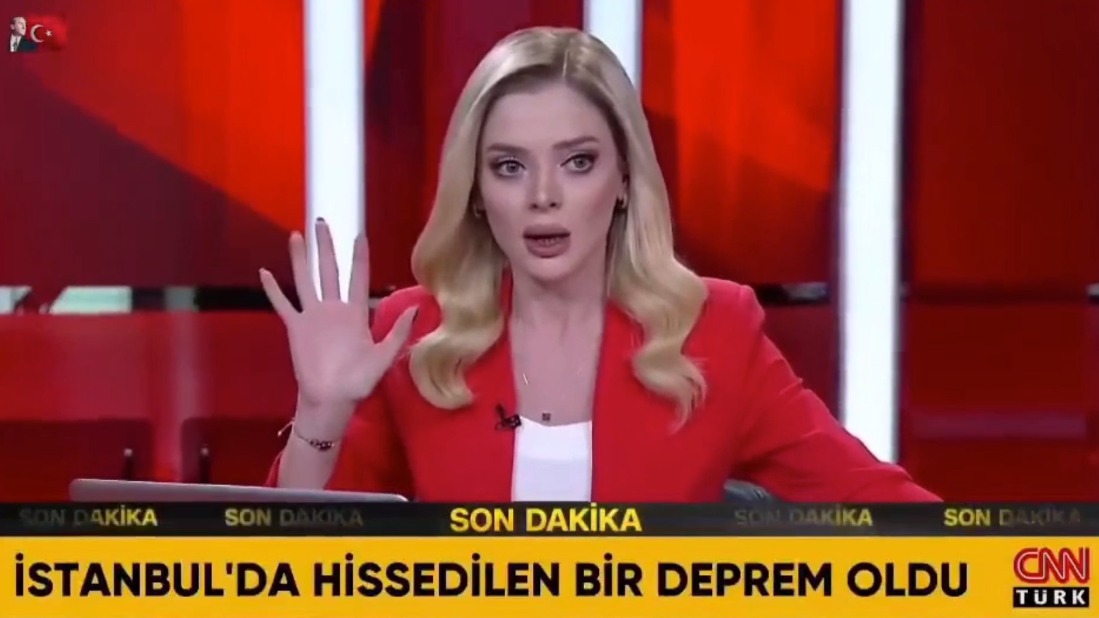 Мощное землетрясение в Стамбуле напугало телеведущую в прямом эфире