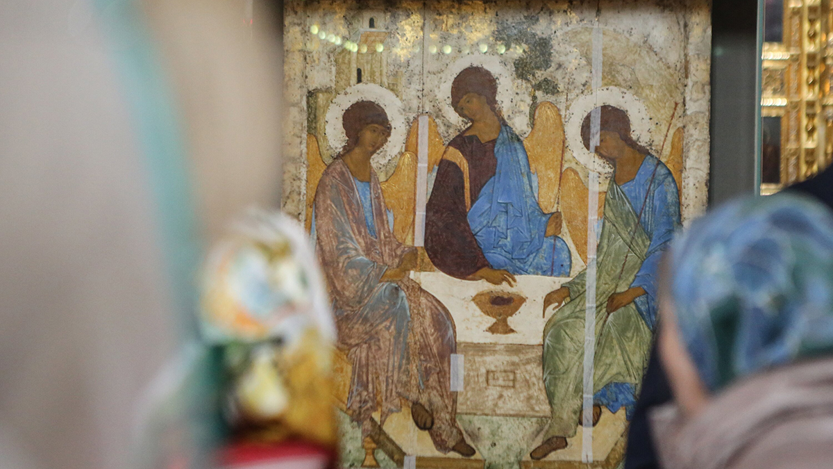 Икона Троица, Андрей Рублев, XV век