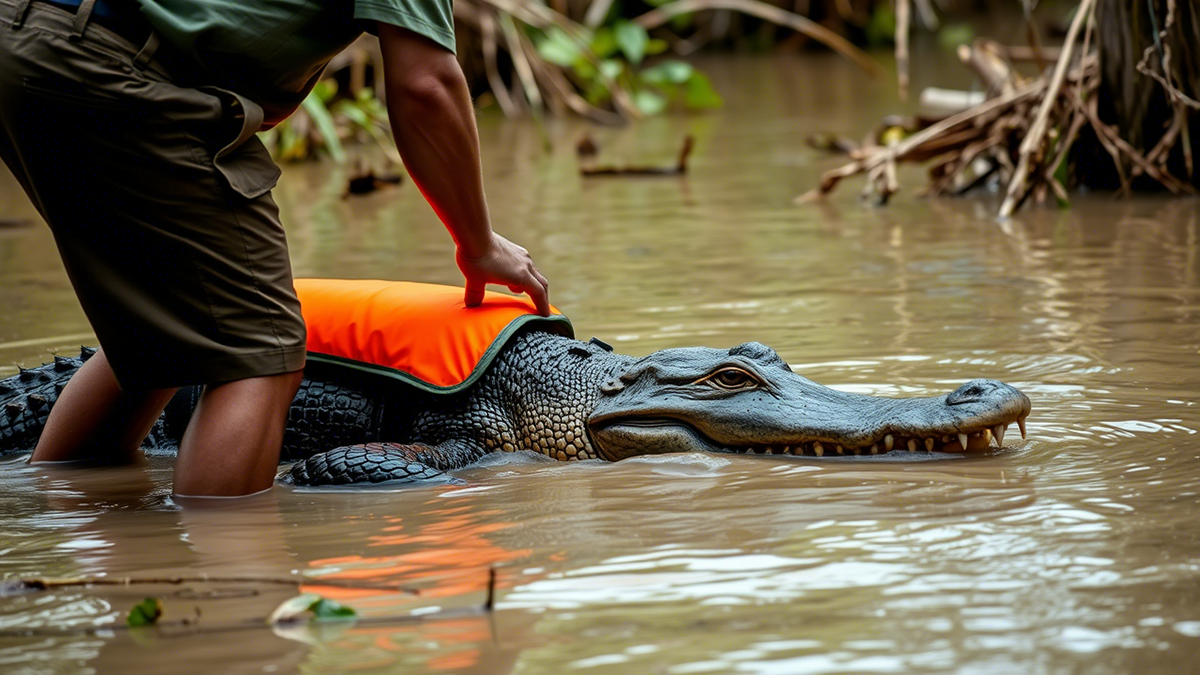Американец отбился от аллигатора благодаря спасательному жилету
