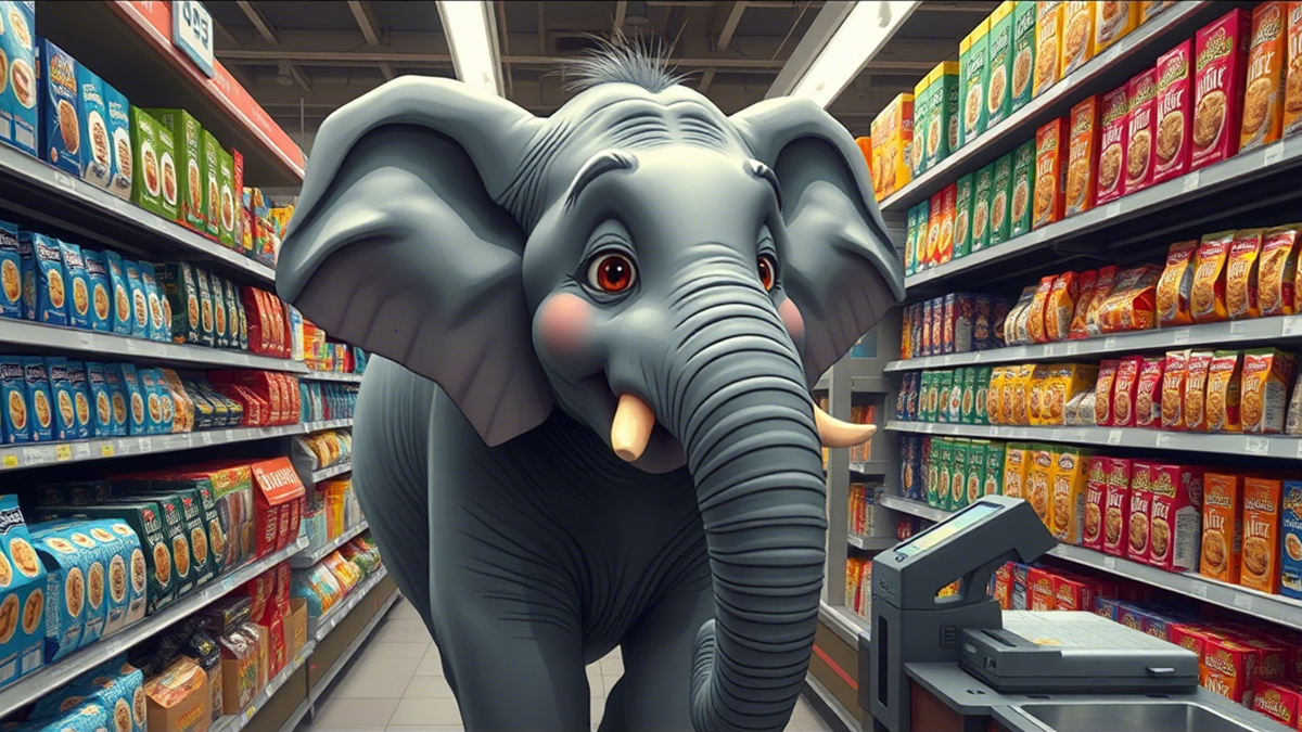 Слон зашел в продуктовый магазин в Таиланде и своровал крекеры