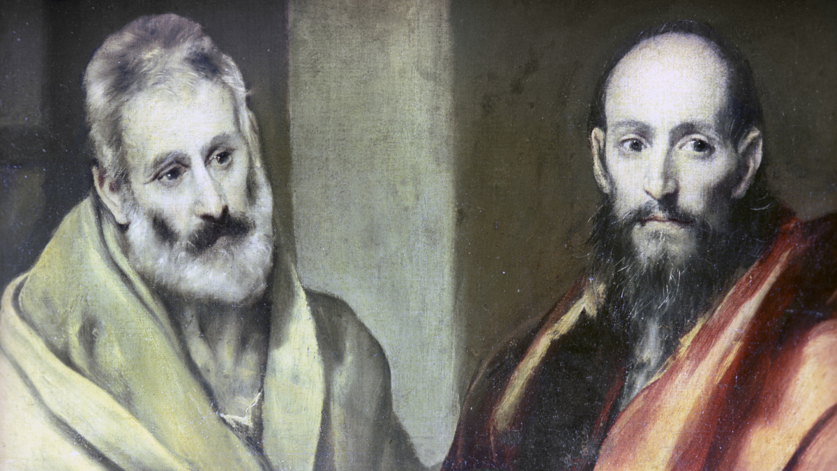 Репродукция картины художника Эль Греко «Апостолы Петр и Павел». Государственный Эрмитаж