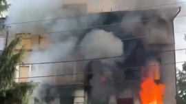 Здание ТЦК загорелось в Харькове 