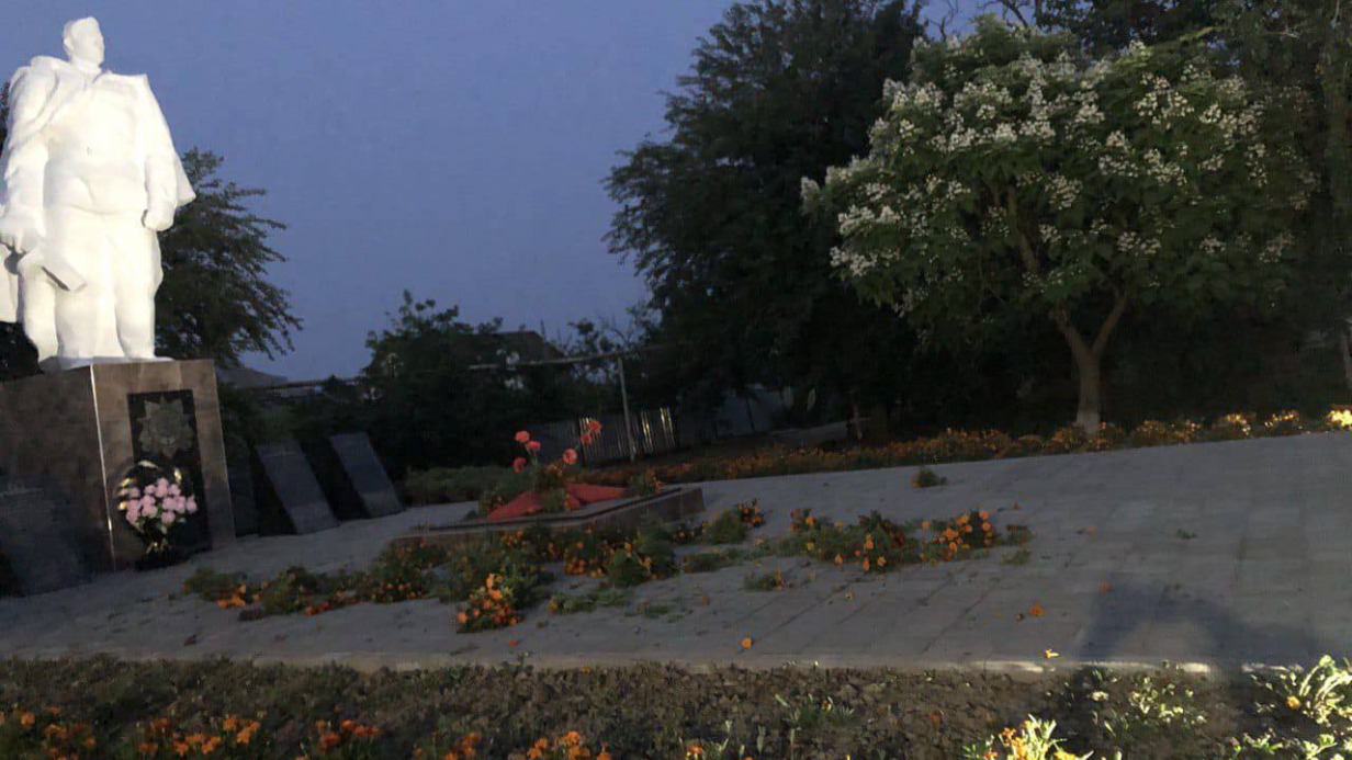 Две школьницы в День России вырвали и разбросали цветы у Вечного огня на Кубани