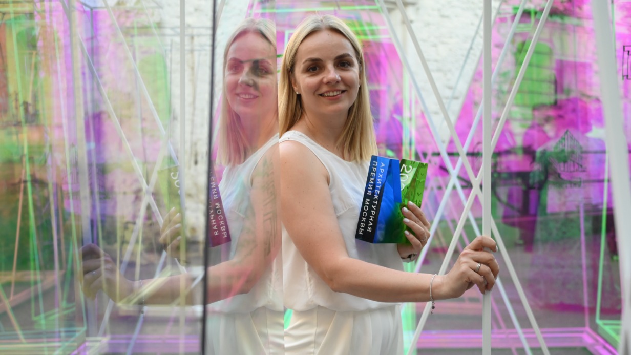 Главный архитектор проектного бюро АПЕКС Елена Струговец на церемонии награждения лауреатов премии Москвы в области архитектуры и строительства