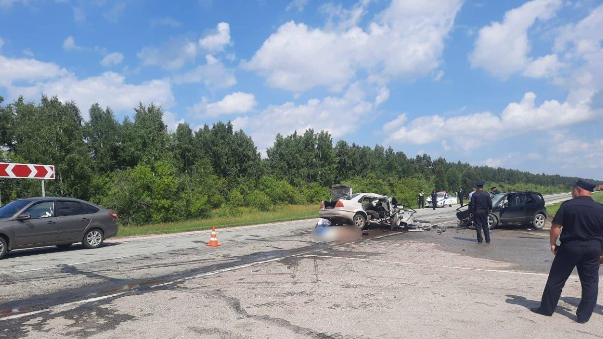 Семь человек погибли в лобовой аварии под Новосибирском