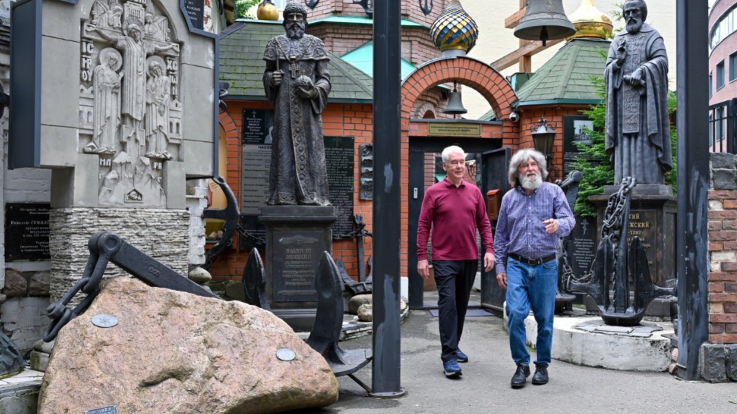 Мэр Москвы Сергей Собянин Федор Конюхов осматривают дом-музей на Садовнической улице