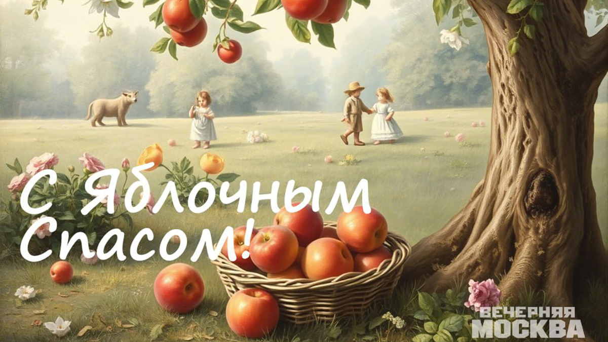 Красивые открытки «С Яблочным Спасом» на 2025 год