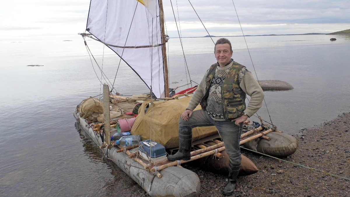 Александр Кузнецов-Тулянин на Белом море, на острове Южный Коловар в районе Кемских шхер