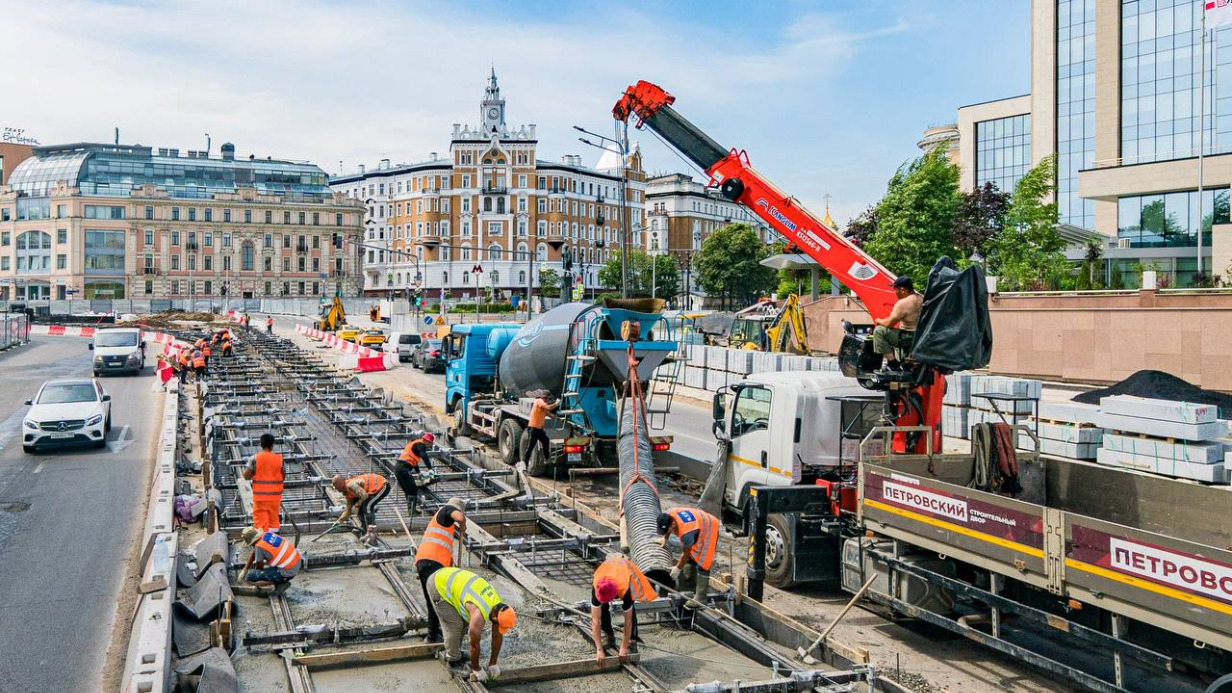 Новейшую технологию применили при создании трамвайной линии в Москве