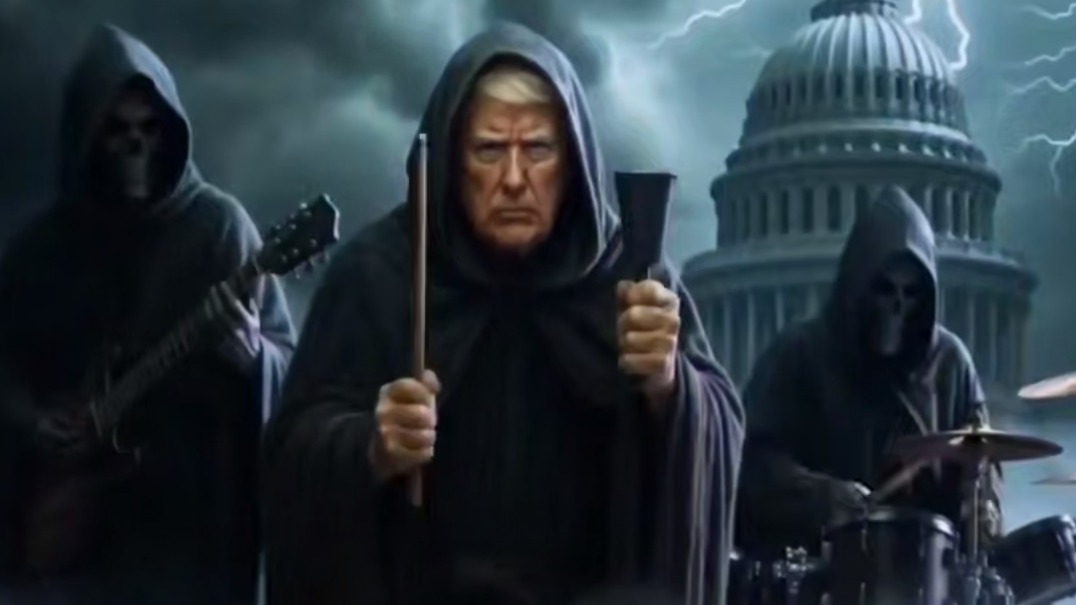 Трамп опубликовал видеоролик, где он с Вэнсом играет в рок-группе