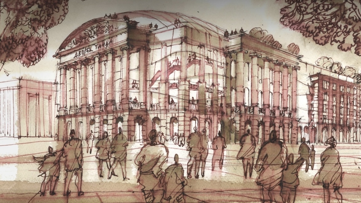 68ee1ecd82682c6fff01d936 Маляр сорвался с Дворца танца в Петербурге и погиб на месте