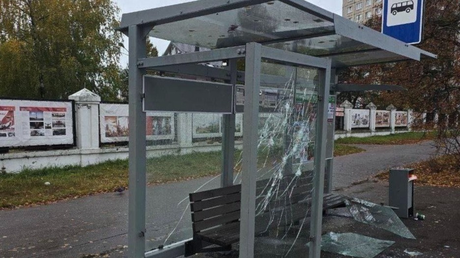 Мужчина разбил топором автобусную остановку в Подмосковье