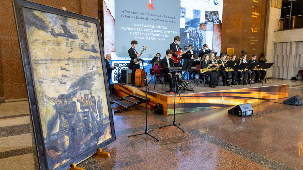 Игорь Бутман передал Музею Победы картину, посвященную погибшим музыкантам