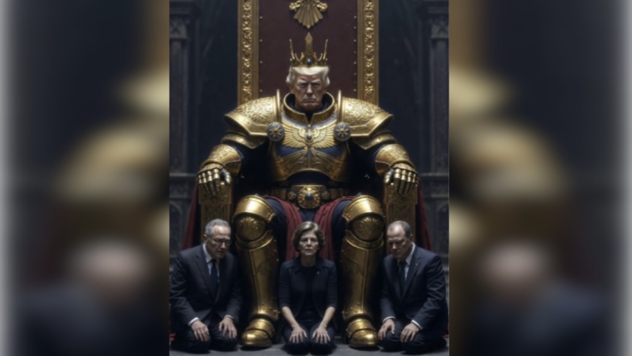 «Никто не избежит его правосудия»: Трамп опубликовал ИИ-картинку с собой на троне