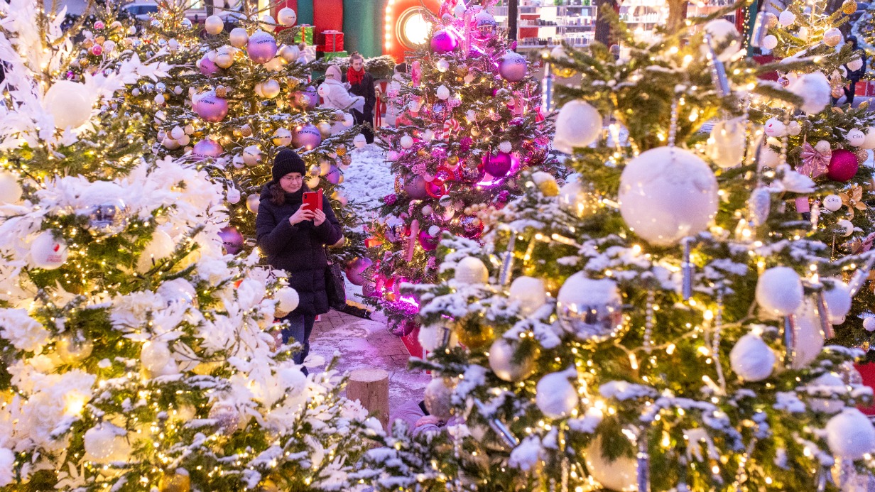 Предприниматели оформили 57 елей для фестиваля «Путешествие в Рождество»