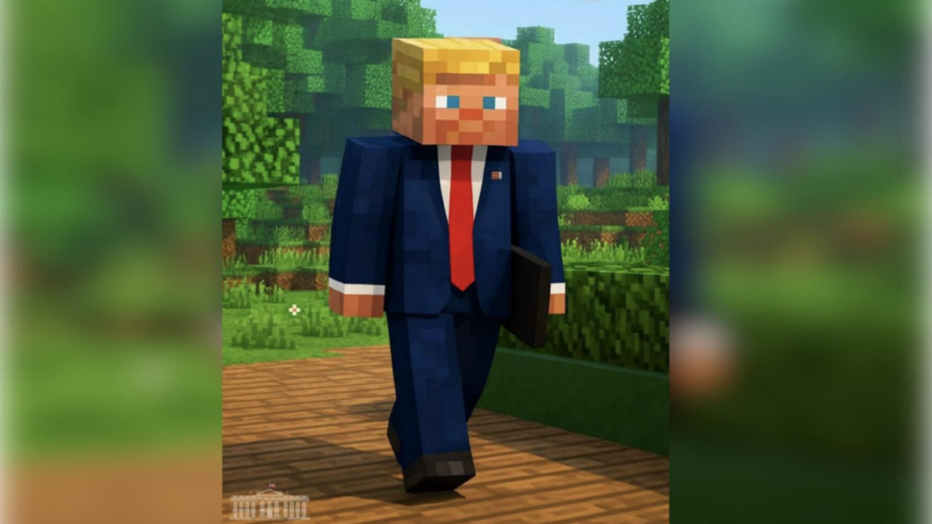 Белый дом опубликовал фотографию Трампа в образе персонажа из игры Minecraft