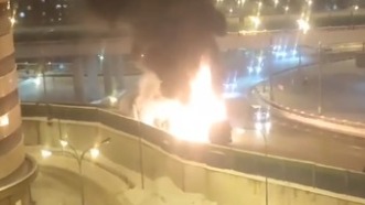 Пассажирский автобус загорелся на проезжей части в Одинцове