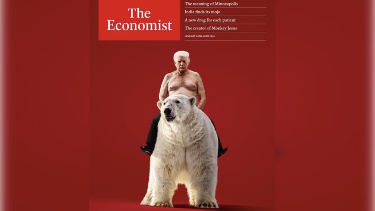 Economist опубликовал обложку с полуголым Трампом верхом на белом медведе