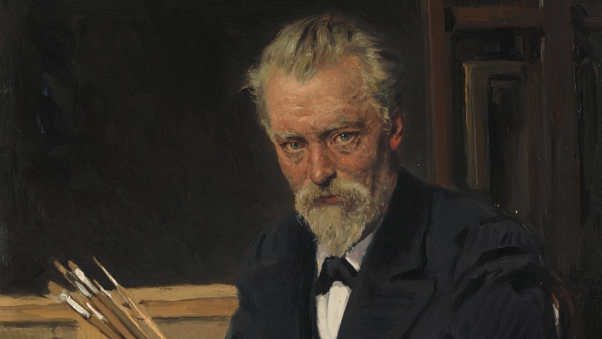 Автопортрет Владимира Маковского, написанный в 1905 году, находится в собрании Третьяковской галереи