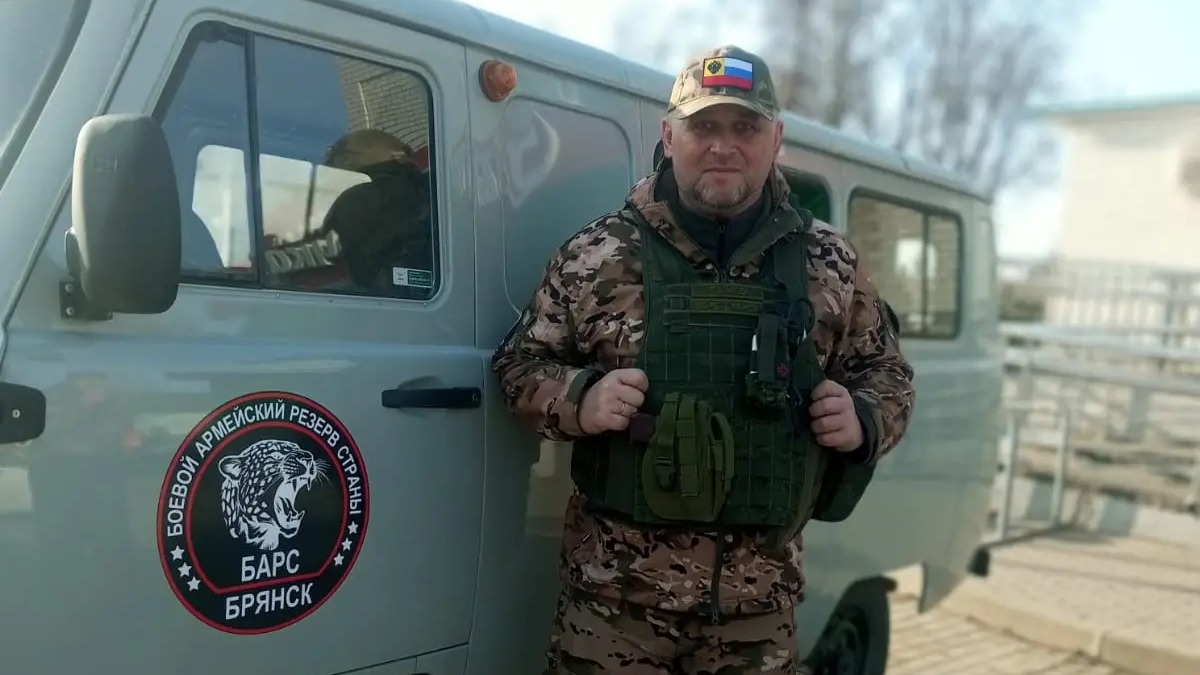 Заместитель командира стрелкового батальона «Барс-Брянск» Владимир Слесаревич во время службы в ходе специальной военной операции