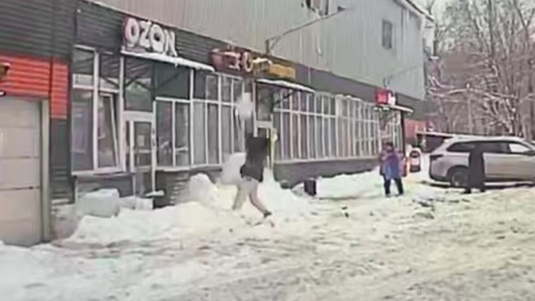 Глыба льда упала с крыши на девушку в подмосковной Ивантеевке