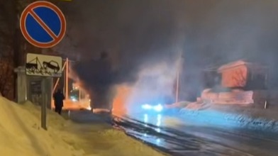 Автобус № 950 сгорел в Толстопальцеве