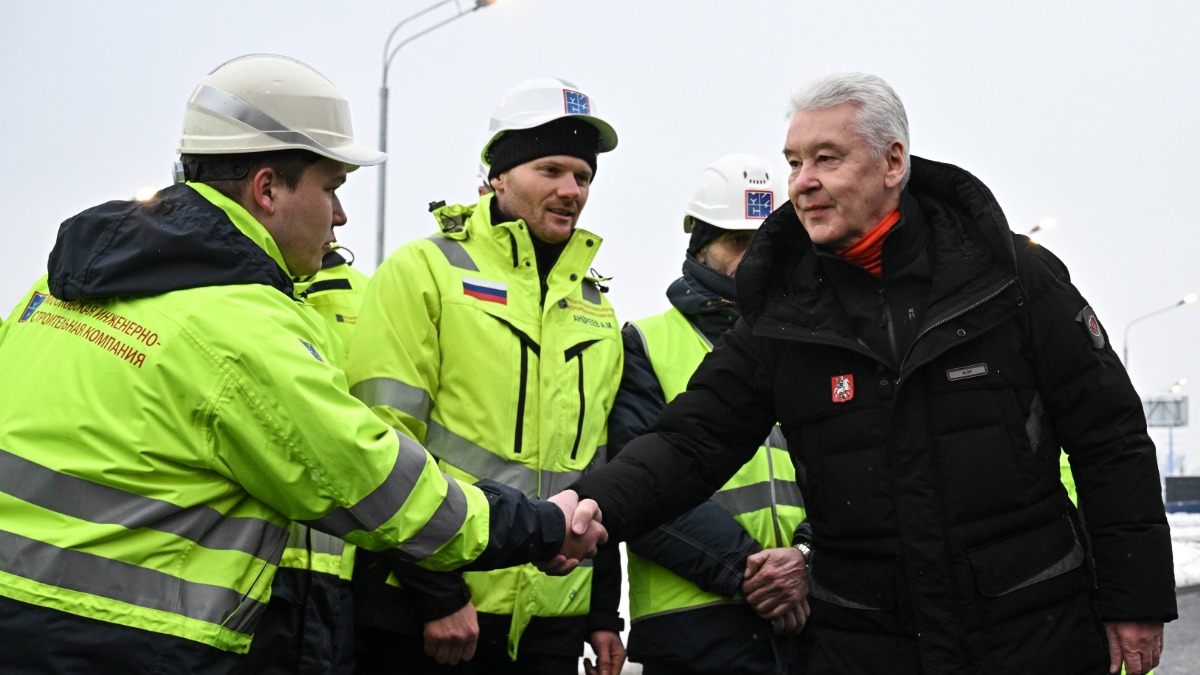 Мэр Москвы Сергей Собянин на церемонии открытия движения на участке от МКАД до трассы Солнцево — Бутово — Варшавское шоссе