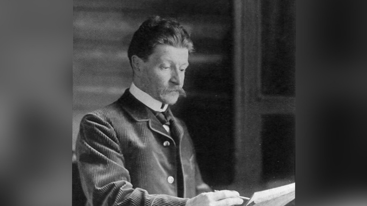 Русский художник Михаил Врубель за работой