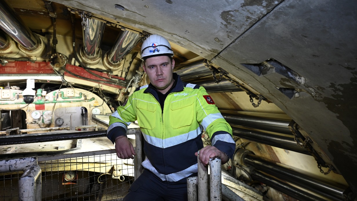 Главный механик Вячеслав Мартышкин на площадке, где строится станция «Серебряный Бор» Рублево-Архангельской линии