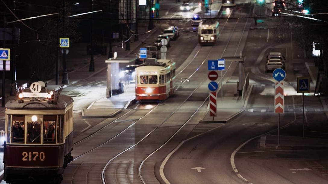 Генеральная репетиция парада трамваев прошла в Москве 