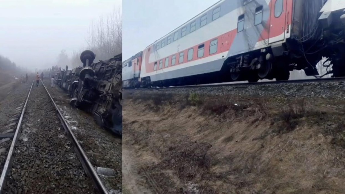 Появились кадры с места схода вагонов пассажирского поезда под Ульяновском