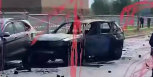 Видео с подрывом BMW X3 около жилого дома в Балашихе появилось в Сети
