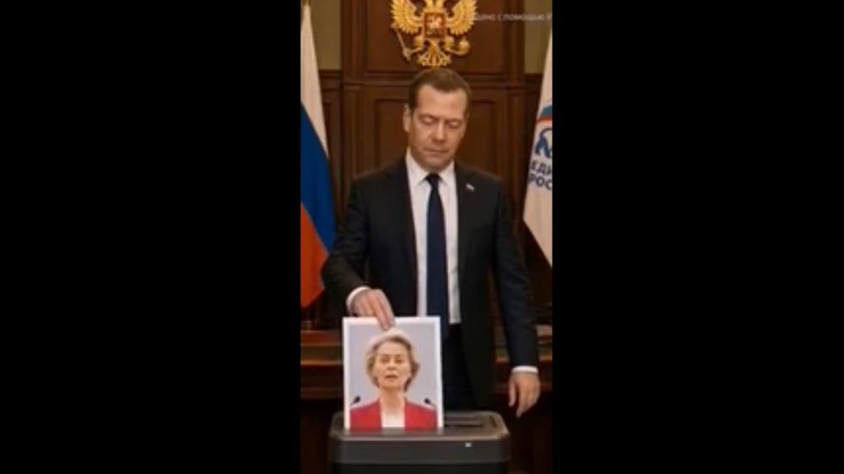 Медведев в День России опубликовал видео, на котором уничтожает фото политиков ЕС