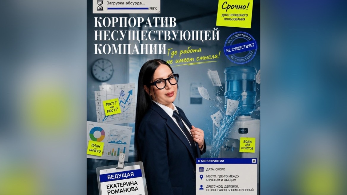 Ведущая мероприятий Екатерина Романова уже готовится к липовому корпоративу