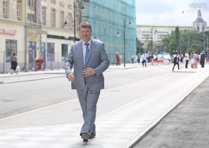 Владимир Черников на реконструированной Пятницкой улице