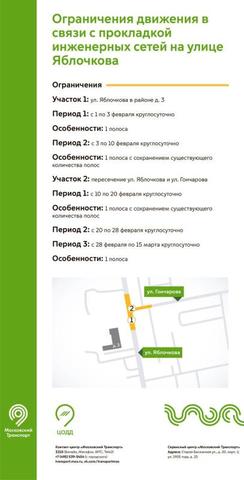 Движение транспорта в районе улицы Яблочкова ограничено