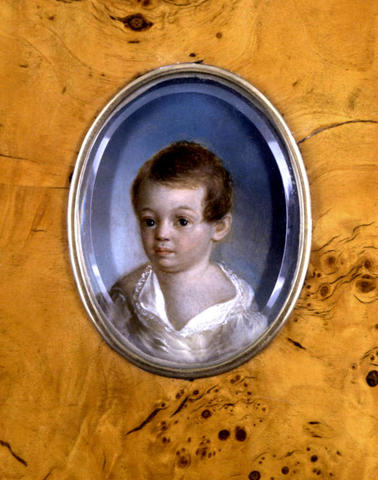 Ксавье де Местр. Пушкин-ребенок. 1802, металлическая пластина, масло. 10х7,7. Дар В.С. Якута. 1960 г. Из собрания Государственного музея А.С. Пушкина